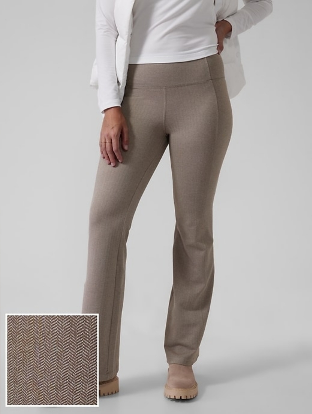Athleta Delancey Herringbone Flare Pants Herringbone Size Small